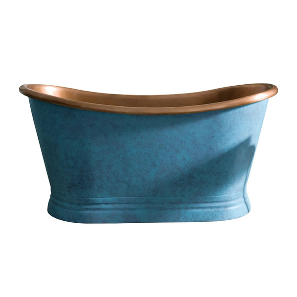 BC Designs Freestanding Traditional Copper Bath 1700mm, Copper Patinata Blue