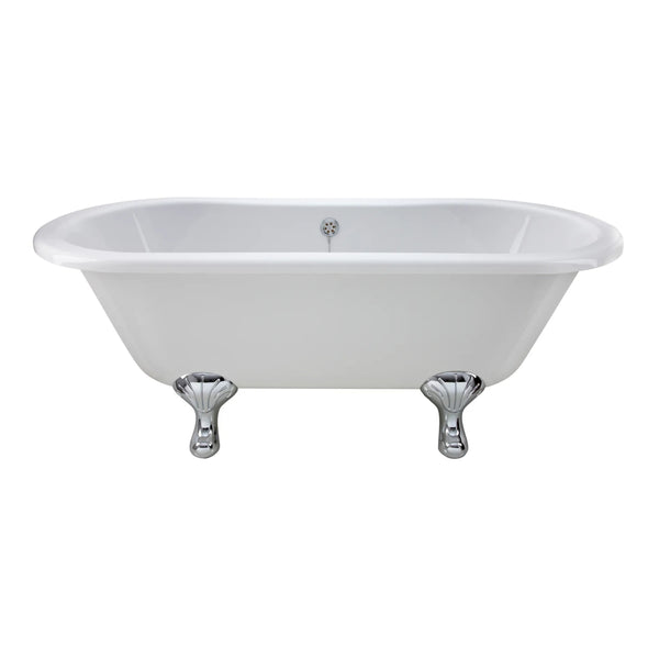 BC Designs Elmstead Double Ended Freestanding Bath With Feet Set 1 & Overflow 1700mm L x 745mm W, White