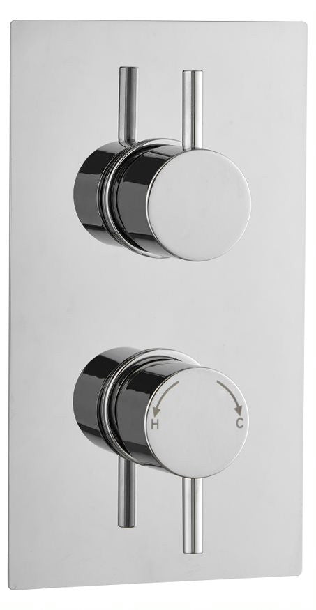 Tailored Round Chrome Concealed Thermostatic 2 Handle 2 Way Shower Valve