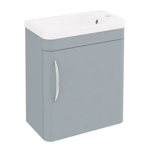 Eastbrook Cavone Modern Luxurious Curved Single Door Wall Hung Base Unit 40cm, Matt Grey