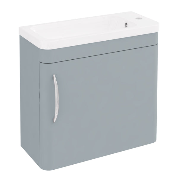 Eastbrook Cavone Modern Luxurious Curved Single Door Wall Hung Unit 50cm, Matt Grey
