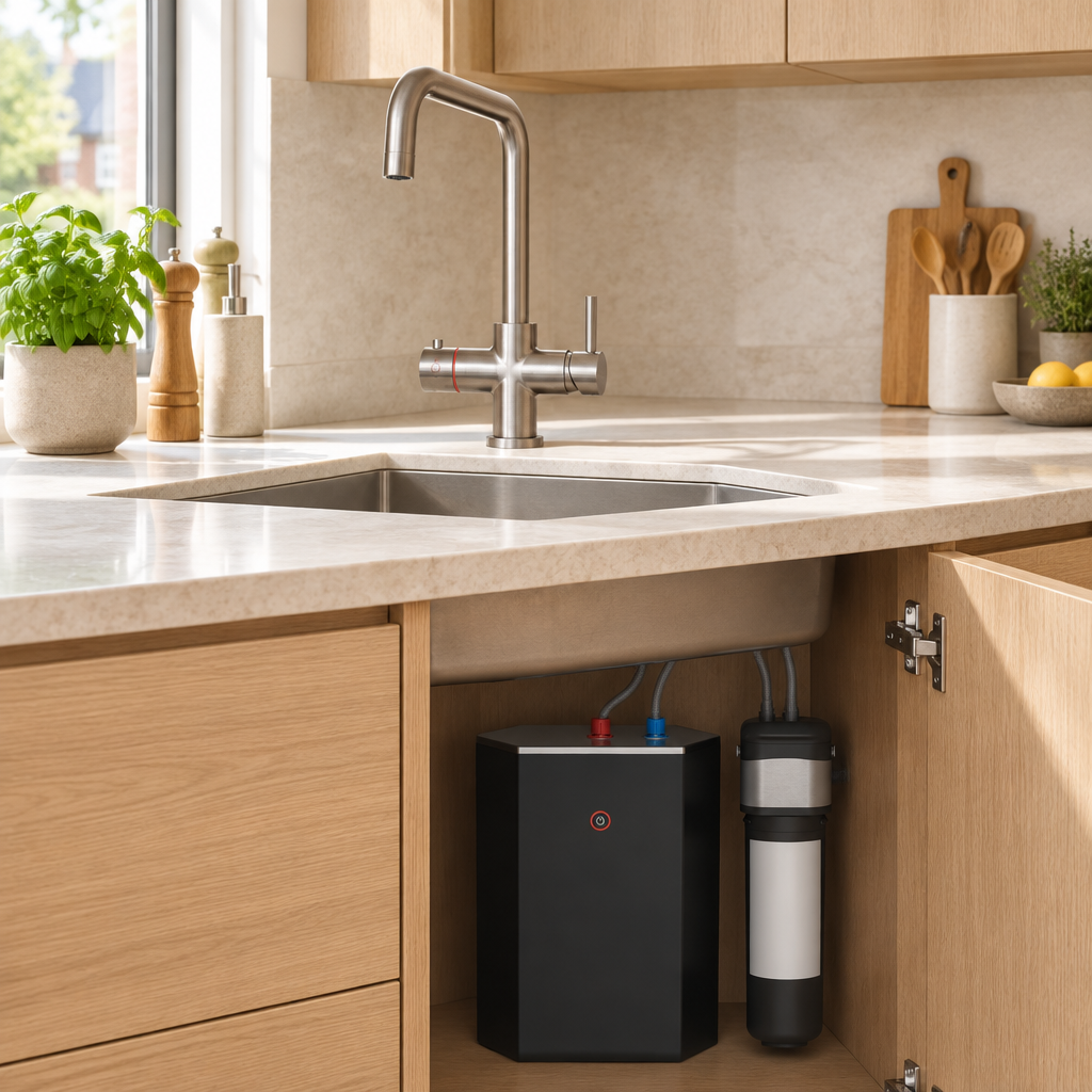 Kartell Brewmaster Brushed Nickel 3-1 square tap with standard tank