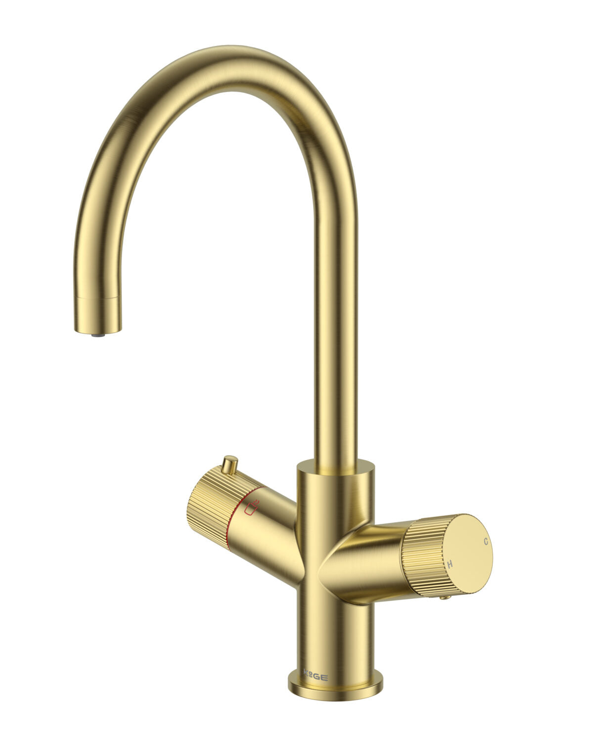 KoGE 3-in-1 Swan Spout Hot Water Tap | Brushed Brass