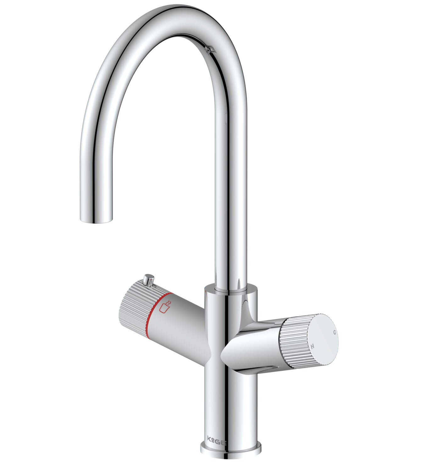 KoGE 4-in-1 Swan Pull Out Spout Hot Water Tap | Chrome