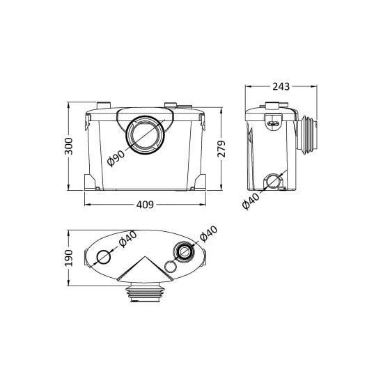 4 Inlet Macerator 400w Waste Pump System