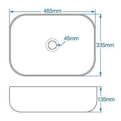 Tailored Bathrooms - Orca Curved Countertop Basin - Black/White