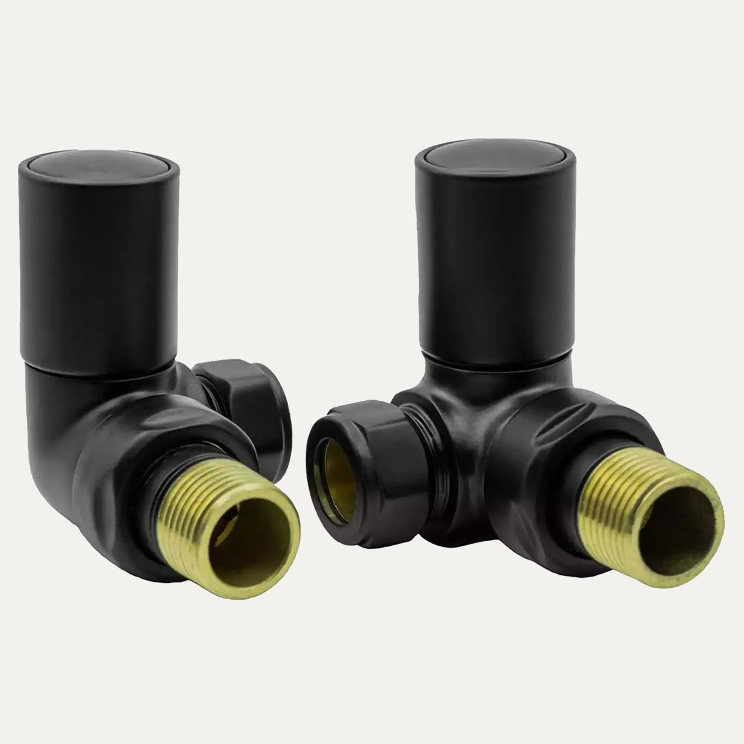 Reina Crova Premium Stylish and Durable Corner Radiator Valves, Black