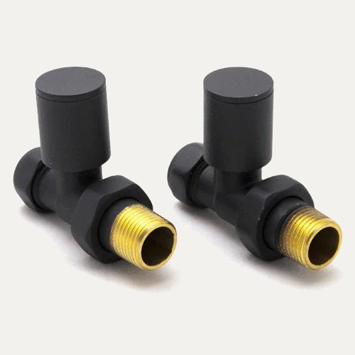 Reina Portland Straight Steel Radiator & Towel Rail Valve Anthracite