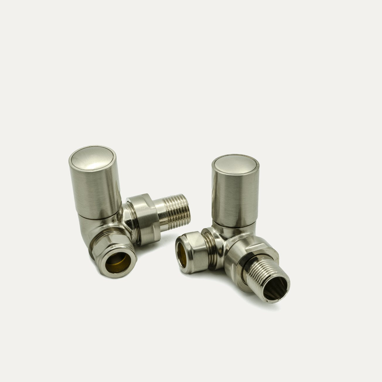 Reina Crova Corner Steel Radiator & Towel Rail Valve Brushed