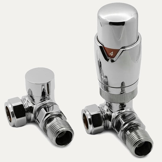 Reina Modal Trv Corner Steel Radiator & Towel Rail Valve Chrome Polished