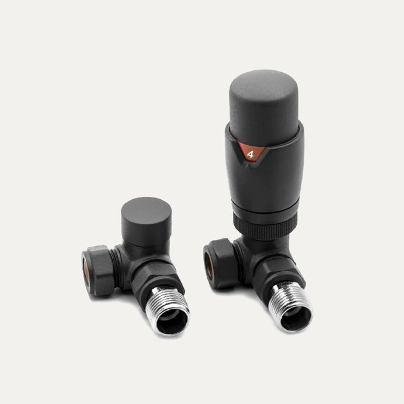 Reina Modal Trv Corner Steel Radiator & Towel Rail Valve Anthracite