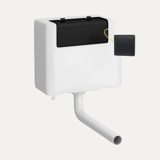 Hudson Reed Universal Access Matt Black Cistern With Matt Black Square Flush Plate