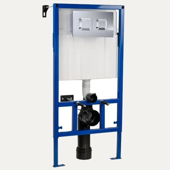 Hudson Reed Chrome Square Plate Midheight Dual Flush Concealed Cistern Frame