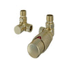 Eastbrook 15mm Corner TRV and Lockshield Valve Brushed Brass