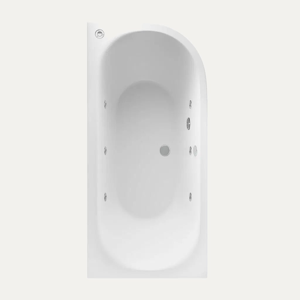 Eastbrook Beauforte Biscay 1700mm x 800mm x 440mm 6 Jet Whirlpool Bath, White