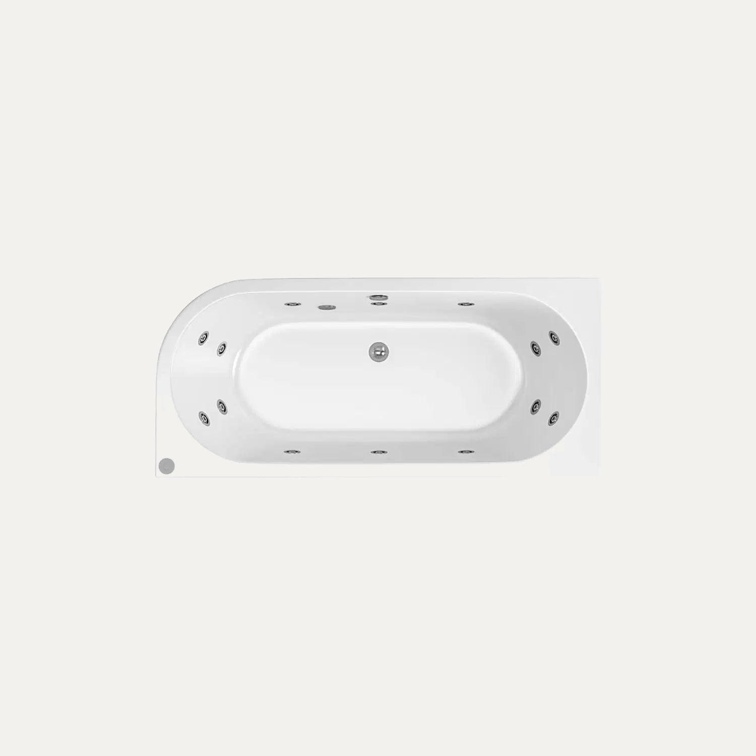 Eastbrook Beauforte Biscay 1700mm x 800mm x 440mm 14 Jet Whirlpool Bath, White