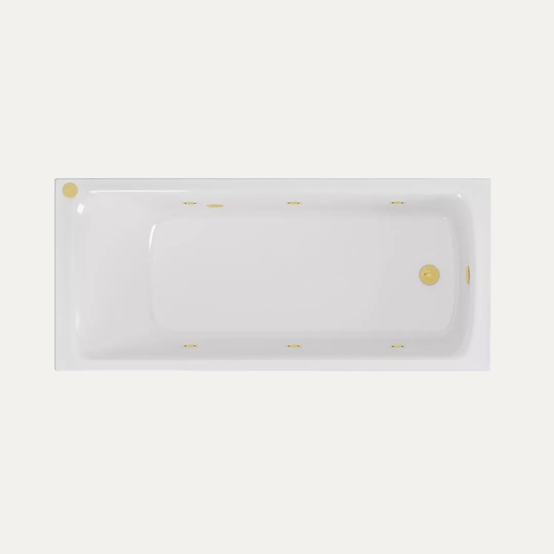 Eastbrook Portland 1700 x 700 x 440mm Single Ended 6 Jet Beauforte Whirlpool Bath, Brushed Brass