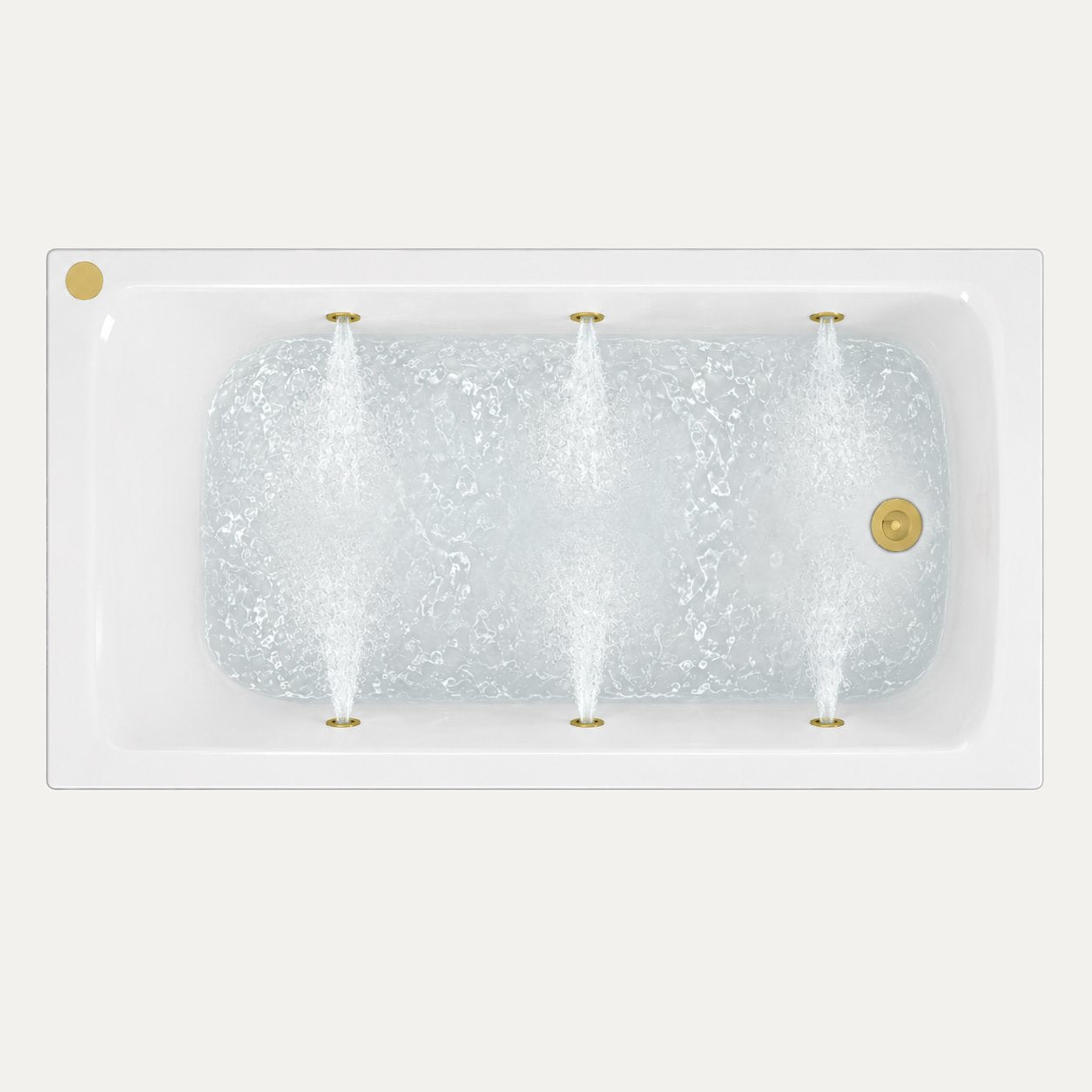 Eastbrook Portland 1700 x 700 x 440mm Single Ended 6 Jet Beauforte Whirlpool Bath, Brushed Brass (view 2)