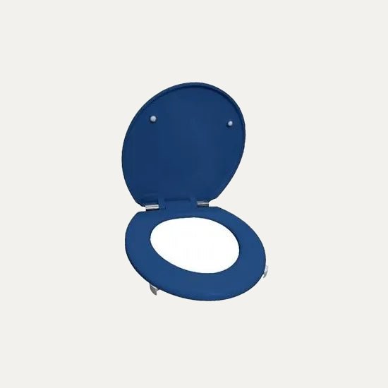 Arley Pro Comfort Soft Blue Round Soft Close Toilet Seat With Top Fix Hinge