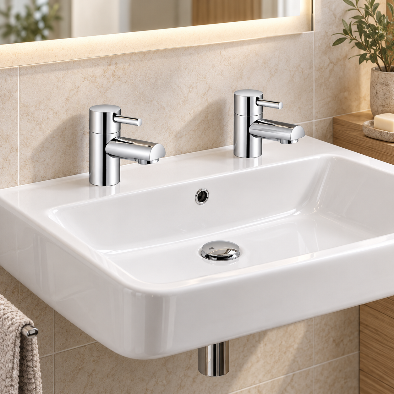 Kartell Plan Brass Basin Tap (Pair)