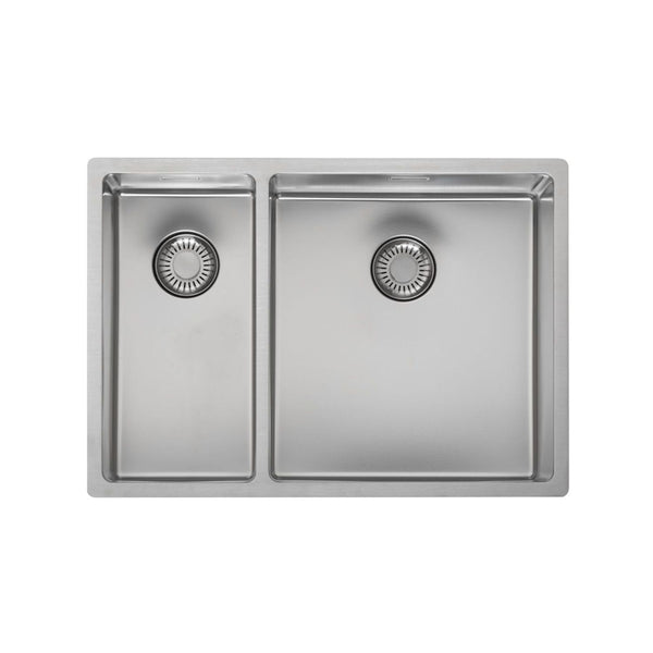 Reginox NEWJERSEY18x37 + 34x37 1.5 Bowl Stainless Steel Kitchen Sink Integrated and Overflow