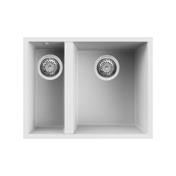 Reginox Quadra 150 Inset 1.5 Bowl Granite Kitchen Sink With Tap Wing White Granitek