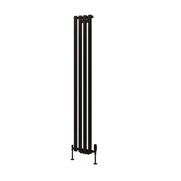 Eastbrook Tunstall Matt Black Mild Steel Vertical Designer Radiator Central Heating