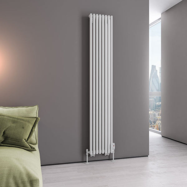 Eastbrook Rowsham Matt White Steel Vertical Designer Radiators