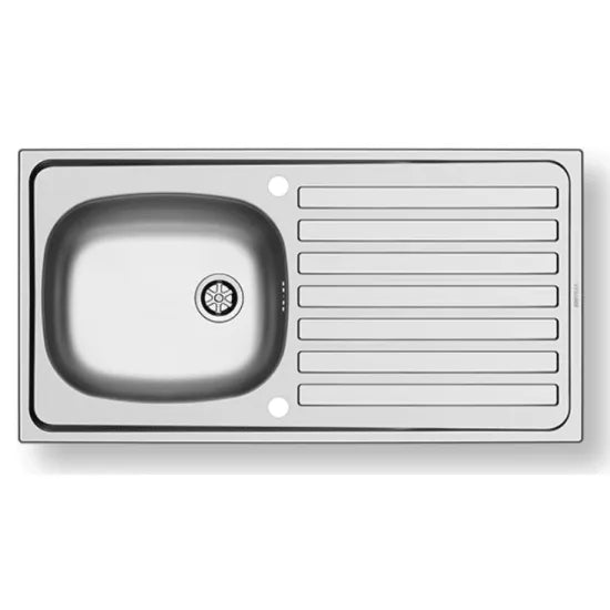 Pyramis Opis 940 x 490mm 1 Tap Hole Reversible Single Bowl Stainless Steel Sink