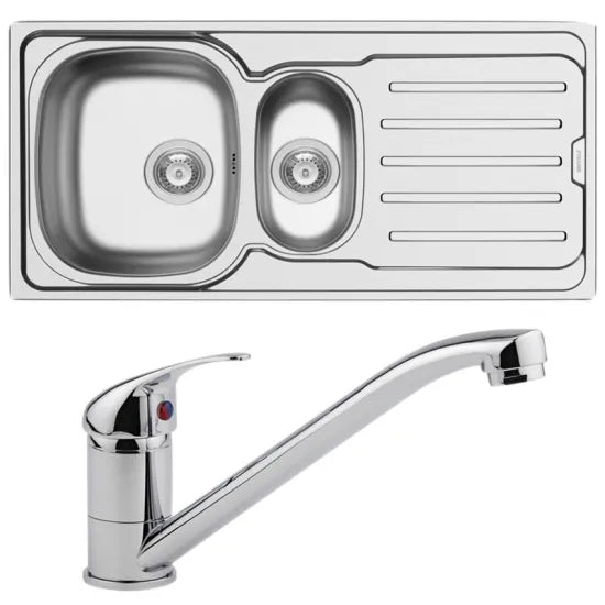 Nuie Arley 1000 x 500mm Kitchen Sink & Tap Pack