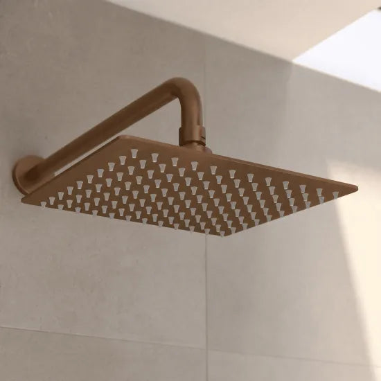 Nuie  200mm Square Brushed Bronze Fixed Shower Head