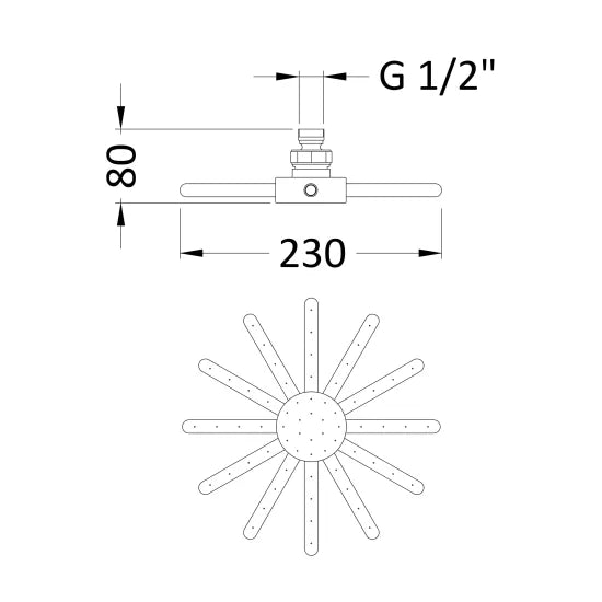 Hudson Reed Fixed Fan Shower Head