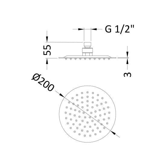 Chrome Fixed Shower Head