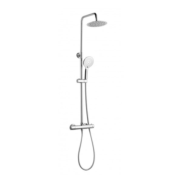 Kartell Plan Thermostatic Exposed Bar Shower with Ultra Slim Stainless Steel Overhead Drencher and Sliding Handset
