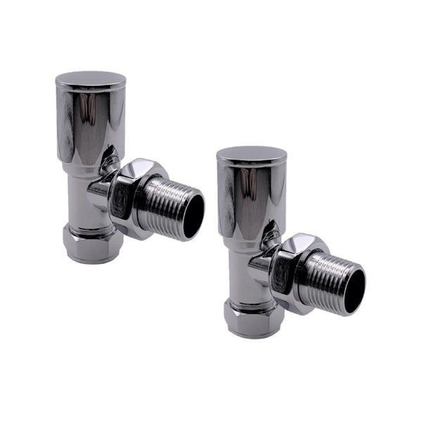Kartell Modern Angled Steel Radiator Valve Chrome
