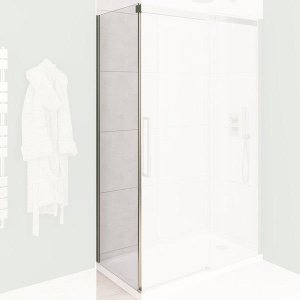 Eastbrook Corniche 2000 8mm Side Panel, 2000mm x 1000mm - Brushed Brass