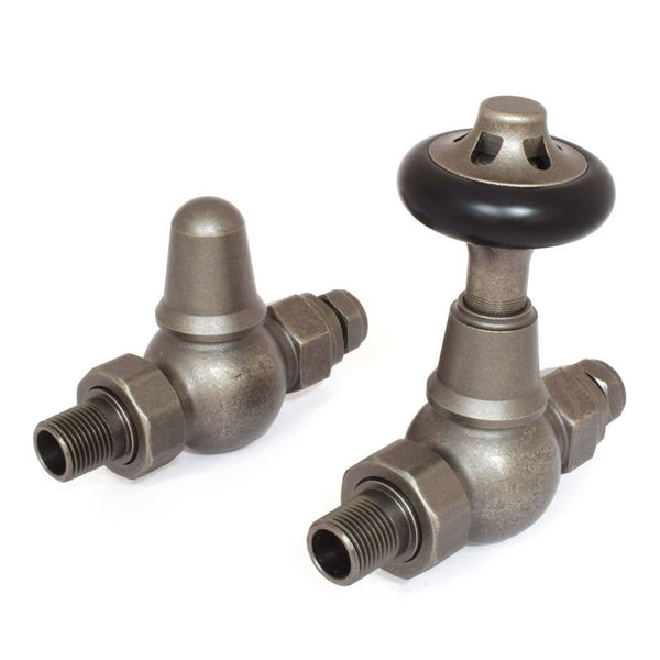 Plumbers Choice Admiral Straight Brass Traditional Thermostatic Radiator Valve Pewter