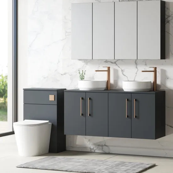 Arno 1200mm Soft Black 2 Door Wall-Hung Vanity Unit (view 3)
