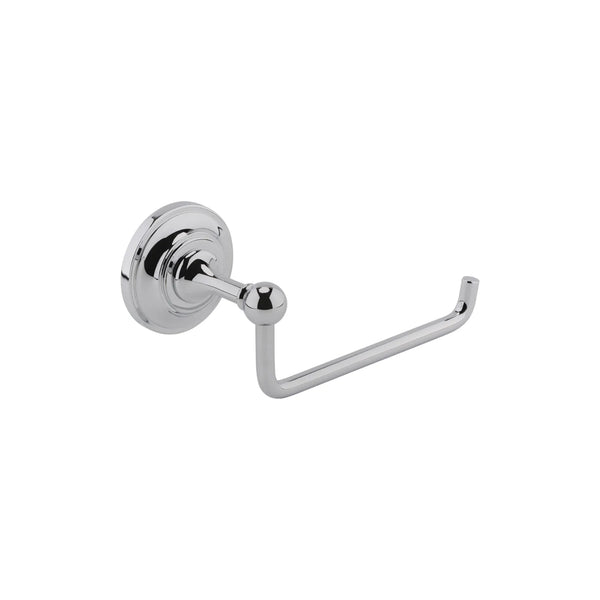 BC Designs Victrion Wall Mounted Brass Toilet Roll Holder 172mm H x 93mm W, Brushed Chrome