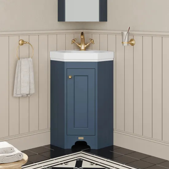 Bayswater - Corner Floorstanding Vanity Unit - Stiffkey Blue