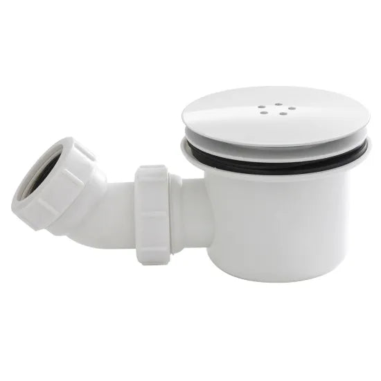 Bayswater Matt White 90mm Round Fast Flow Shower Waste