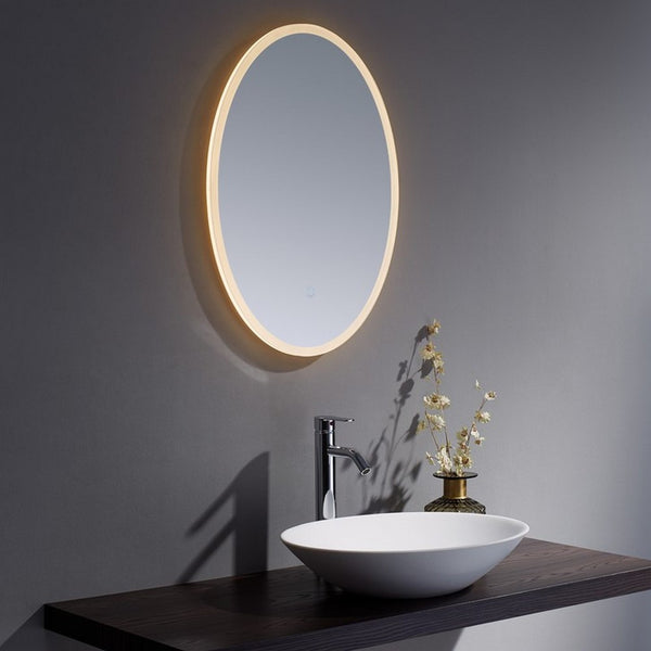 Kartell Duero 700mm x 500mm Oval Illuminated LED Mirror, Clear Glass