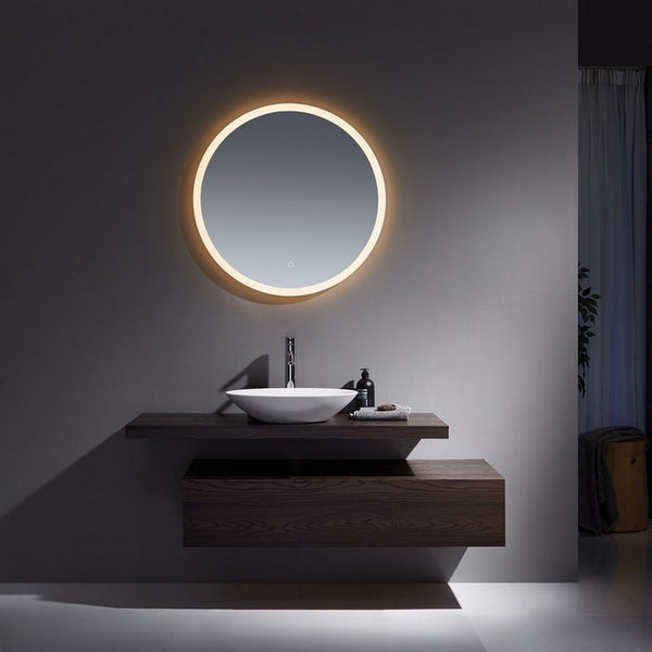 Kartell Guadiana 800mm Round Illuminated LED Mirror, Clear Glass