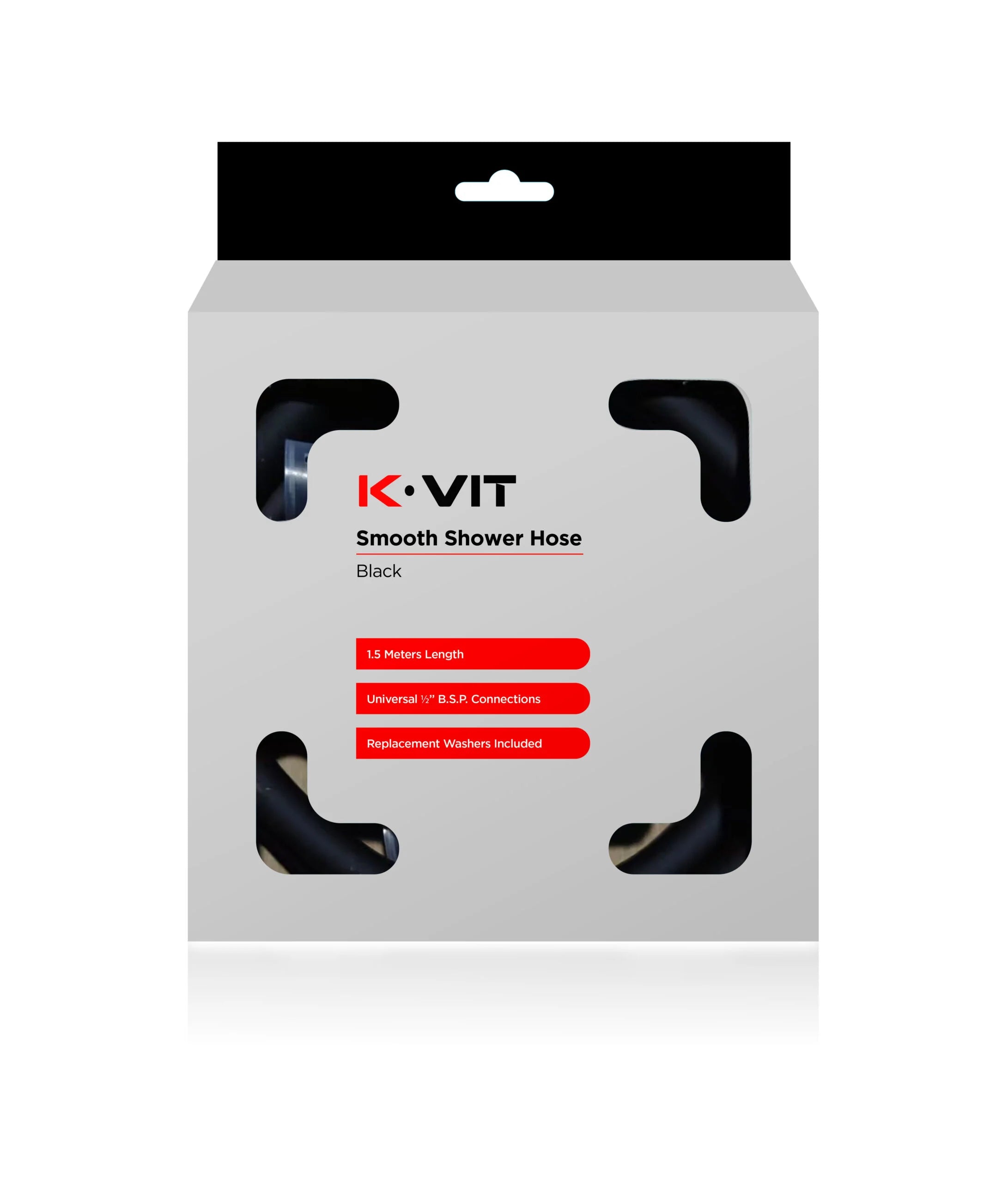 Kartell 1.5m Smooth Shower Hose Black (SHO171BL)