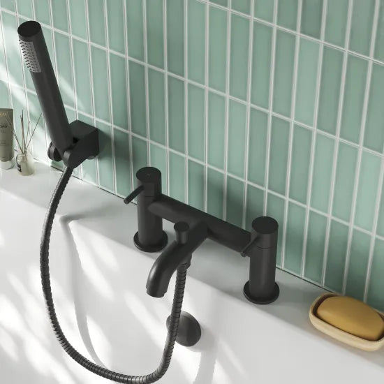 Nuie Cartegena Matt Black Bath Shower Mixer