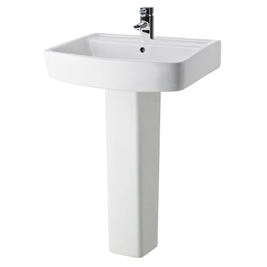 Nuie Bliss 600mm 1 Tap Hole Ceramic Basin & Pedestal