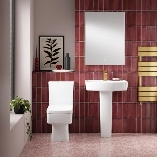 Nuie Bliss 600mm 1 Tap Hole Ceramic Basin & Pedestal