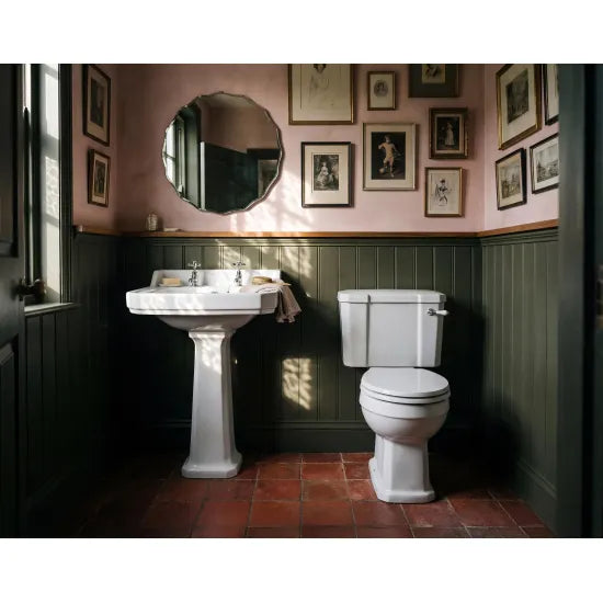 Old London Richmond 2 Tap Hole 500mm Ceramic Basin & Pedestal