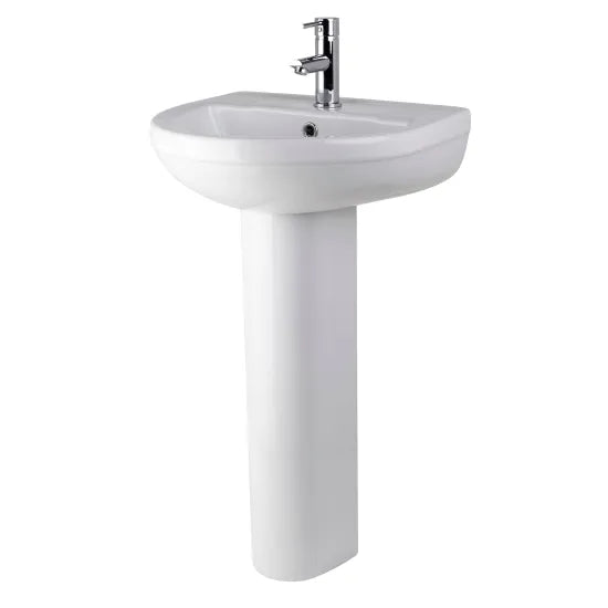 Nuie Harmony 1 Tap Hole 500mm Ceramic Basin & Pedestal