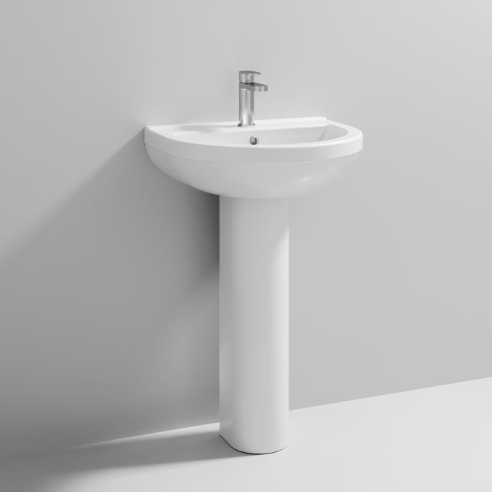 Nuie - Right/ Left Square Shower Bath, Ivo Basin & Pedestal, Ivo Pan & Cistern - Bathroom Package